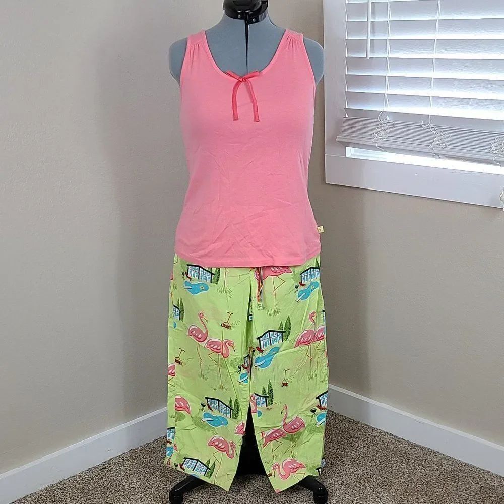Flamingo Pajamas Nick & Nora Y2k 2000 Size Large